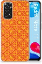 Cover Case Xiaomi Redmi 10 | Redmi Note 11 4G Smartphone hoesje Batik Orange