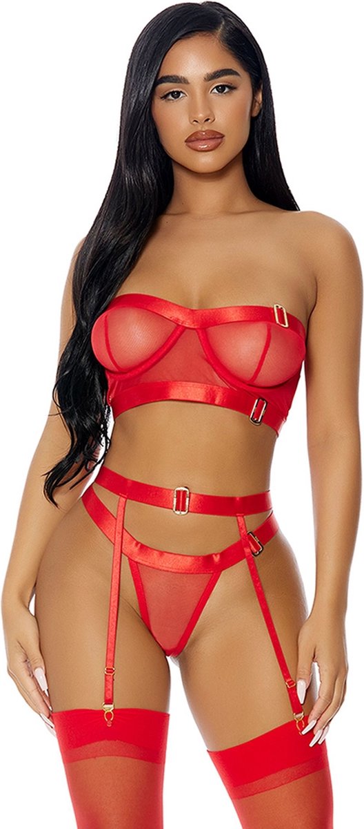 Goedkoopste Forplay Good As Gold Lingerie Set - Lingerie Set red L