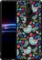 Sony Xperia Pro-I Hoesje Zwart Blue bird Designed by Cazy