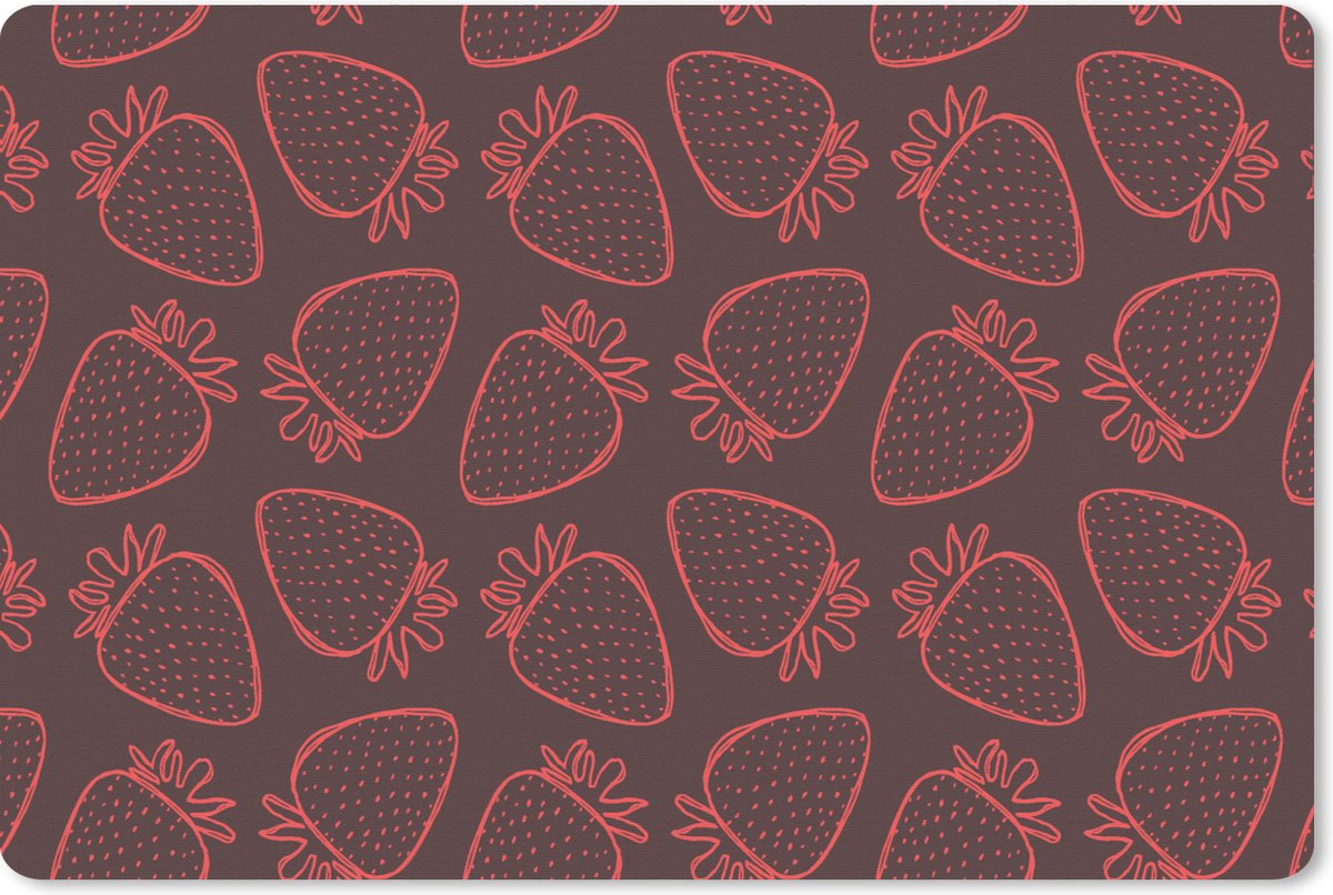Muismat XXL 120x80 cm - Bureau onderlegger - Bureau mat Patronen - Aardbei - Stippen - Fruit - Bureaumat - Gaming mousepad xl - Bureaulegger groot - Computer deskmat