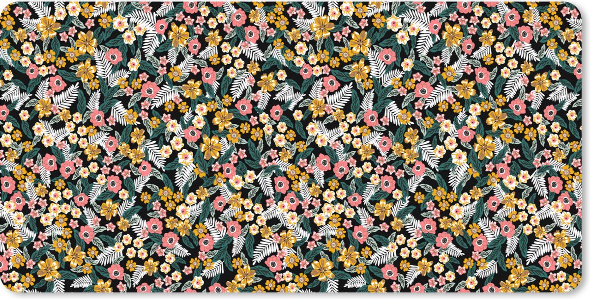 Muismat XXL 100x50 cm - Bureau onderlegger - Bureau mat Bloemen - Regenboog - Patronen - Bureaumat - Gaming mousepad xl - Bureaulegger groot - Computer deskmat