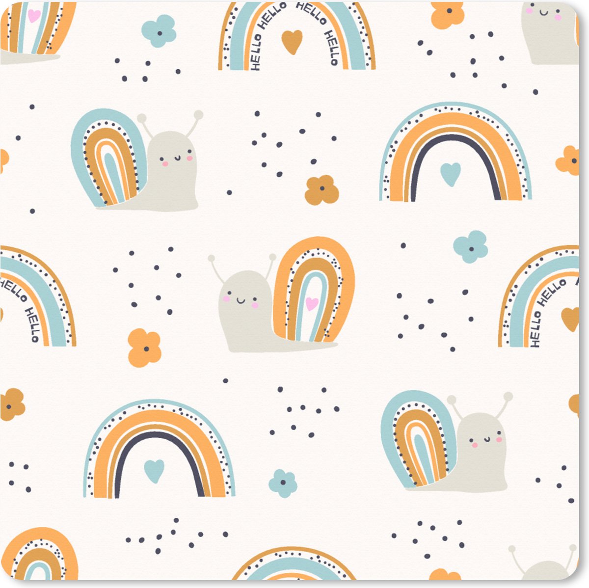 Muismat XXL 40x40 cm - Bureau onderlegger - Bureau mat Dieren - Patronen - Regenboog - Bloemen - Patronen - Bureaumat - Gaming mousepad xl - Bureaulegger groot - Computer deskmat