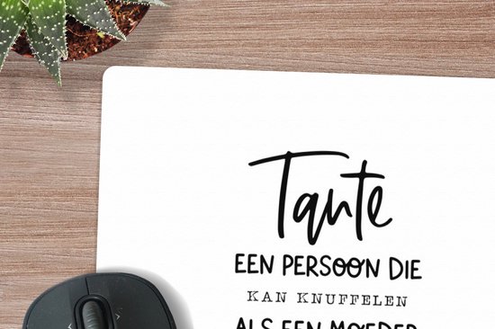 Muismat XXL - Bureau onderlegger - Bureau mat - Quotes - Spreuken - 'Tante' - 100x50 cm - XXL muismat