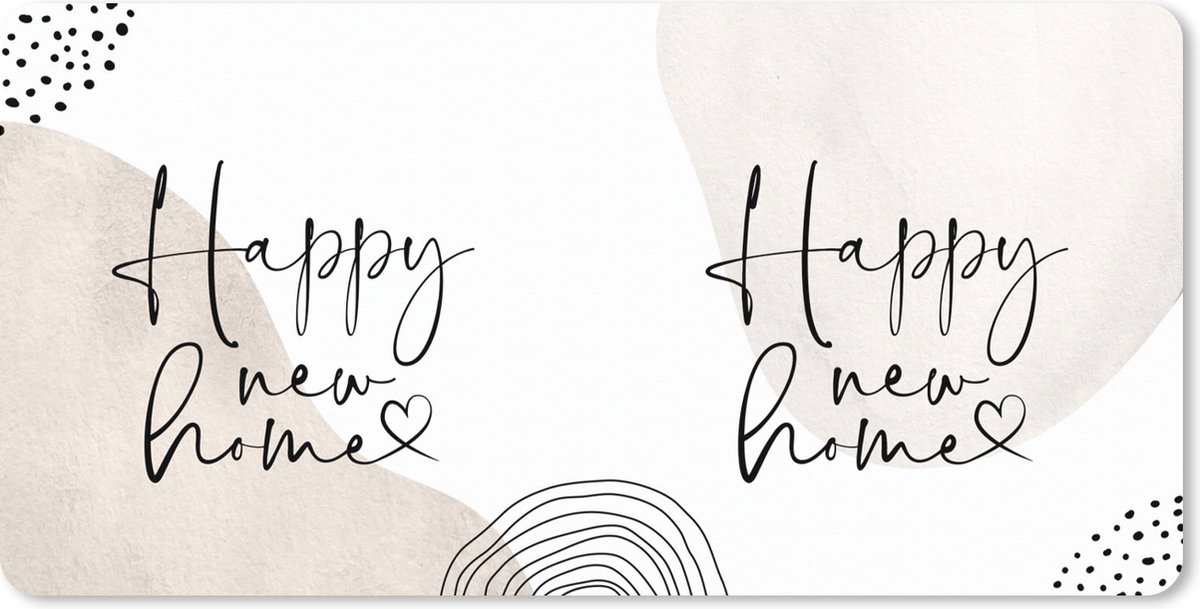 Muismat XXL 120x60 cm - Bureau onderlegger - Bureau mat Quotes - Geluk - Verhuizen - Bureaumat - Gaming mousepad xl - Bureaulegger groot - Computer deskmat