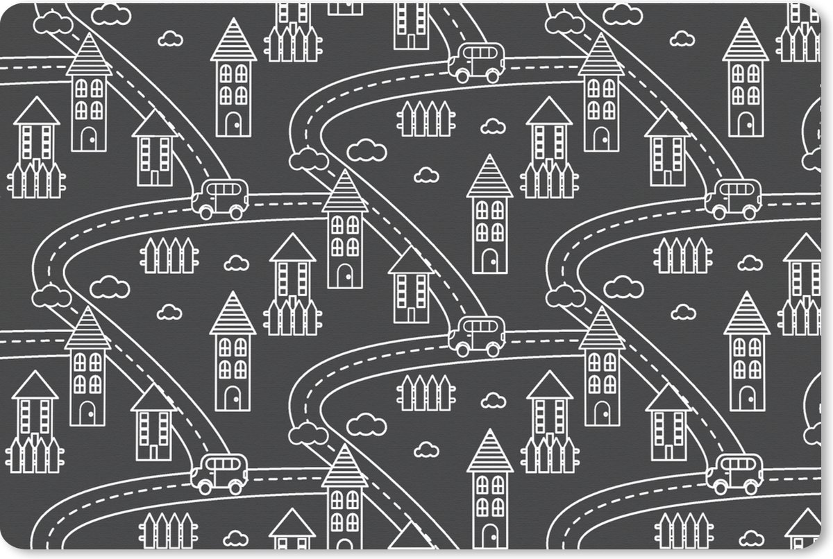 Muismat XXL 120x80 cm - Bureau onderlegger - Bureau mat Patronen - Huis - Auto - Bureaumat - Gaming mousepad xl - Bureaulegger groot - Computer deskmat