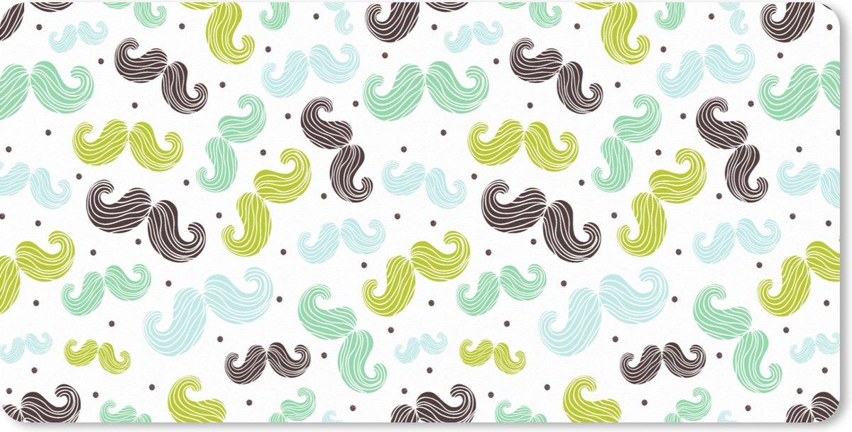 Muismat XXL 120x60 cm - Bureau onderlegger - Bureau mat Patronen - Snor - Kleuren - Jongens - Kinderen - Kids - Jongetje - Bureaumat - Gaming mousepad xl - Bureaulegger groot - Computer deskmat