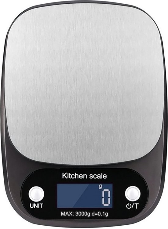 Balance de cuisine Balance numérique de précision - 0 à 3000 grammes - avec fonction tare - noir