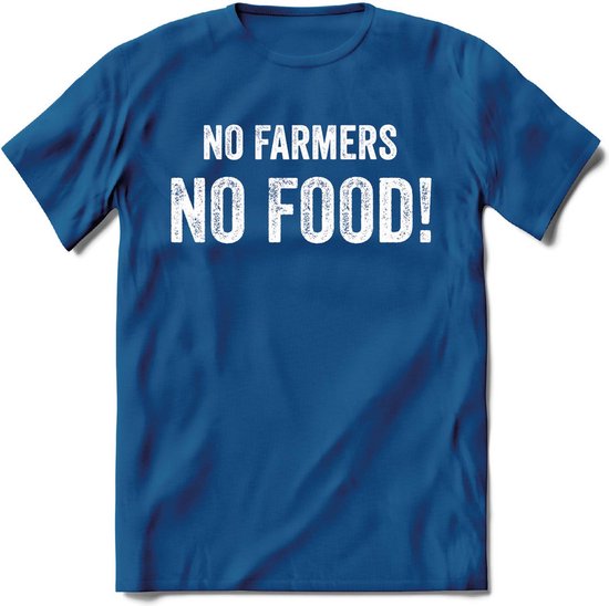 T-Shirt Knaller T-Shirt|No Farmers No Food / Boerenprotest / Steun de boer|Heren / Dames Kleding shirt|Kleur Blauw|Maat 3XL
