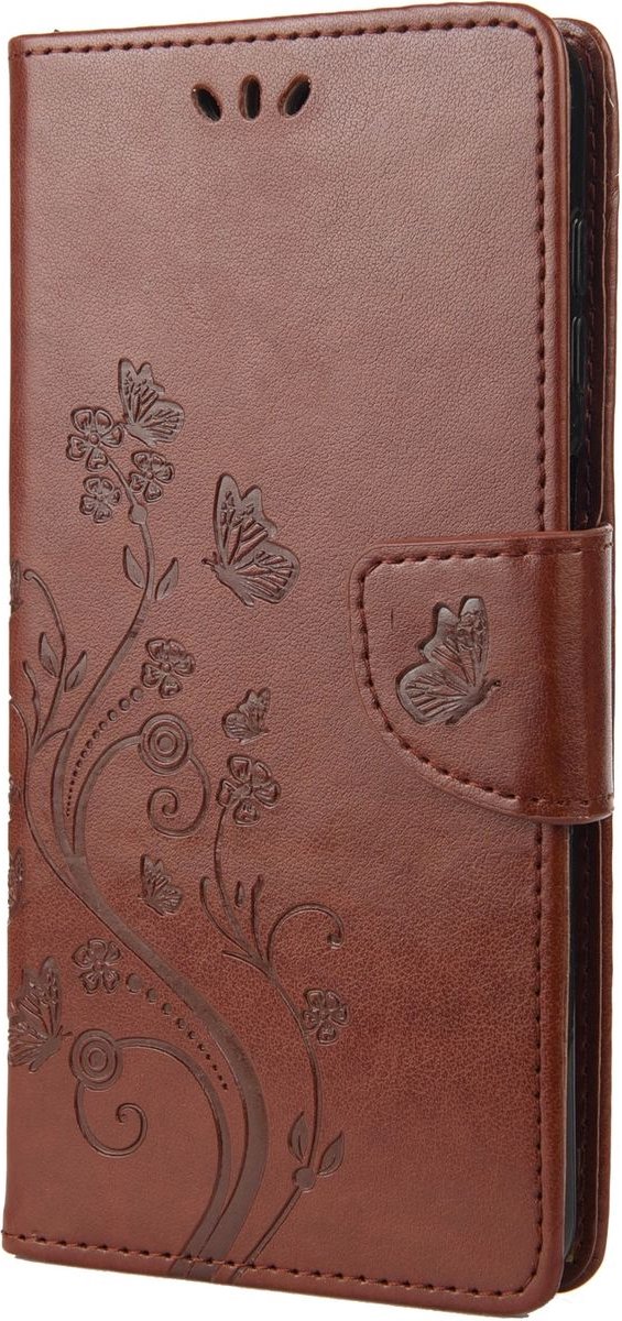 Mobigear Telefoonhoesje geschikt voor Samsung Galaxy M53 Hoesje | Mobigear Flowers Bookcase Portemonnee | Pasjeshouder voor 2 Pasjes | Telefoonhoesje voor Pinpas / OV Kaart / Rijbewijs - Bruin