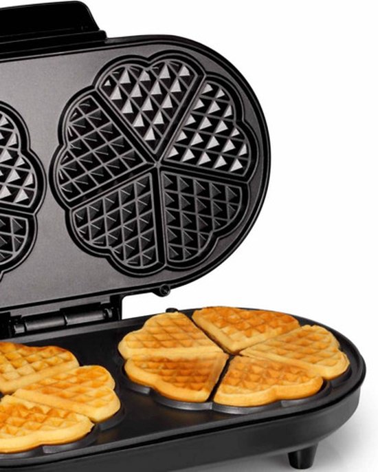 Tristar Wafelijzer - WF-2120 - 1200W - 10 hartvormige wafels - Anti aanbaklaag - PFAS-vrij