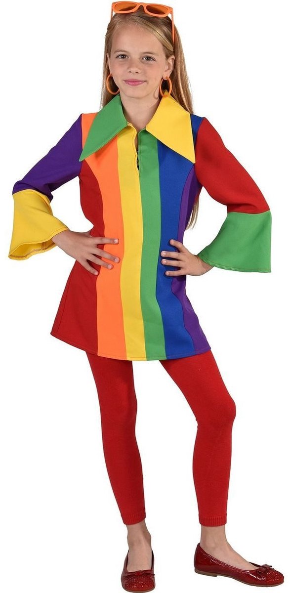 Magic Design Verkleedjurk Regenboog Meisjes Polyester Mt 128