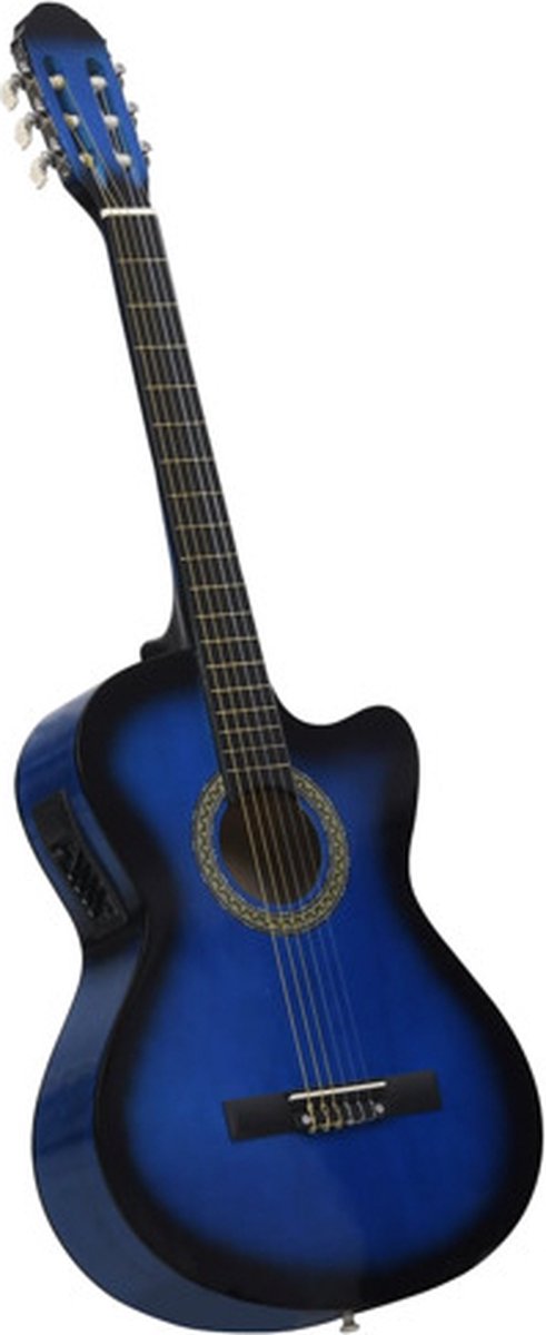 vidaXL Gitaar cutaway met equalizer 6 snaren western klassiek blauw