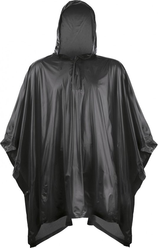 Eenvoudige zwarte kinder regenponcho