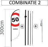 Proflag Beachflag Convex S-60 x 240 cm - Sarah - Combi 2