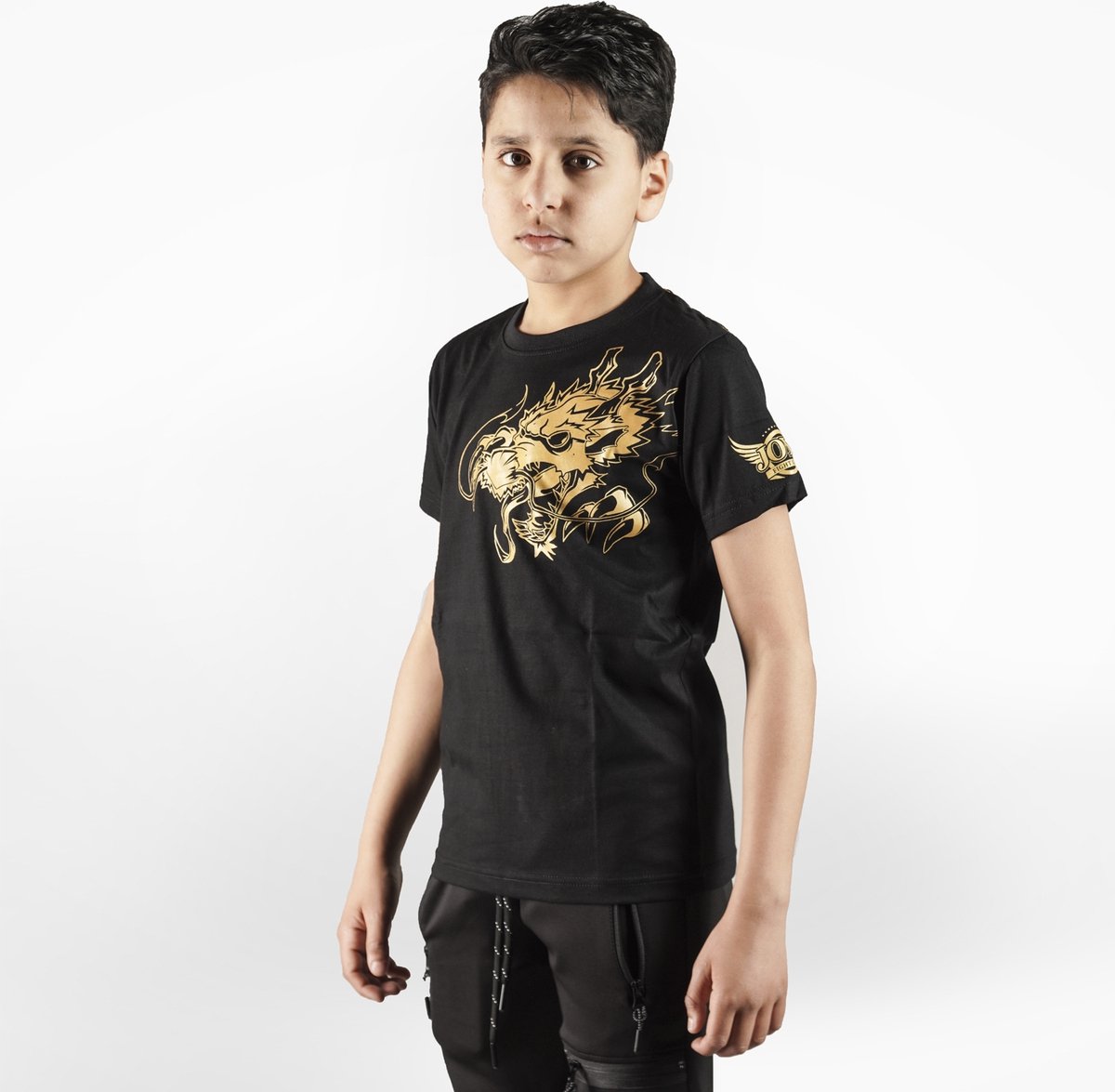 Joya T-Shirt Dragon - Kinderen - Katoen - Goud - S