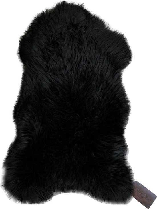 WOOOL Schapenvacht - Zwart Australisch XL (115cm) 100% ECO - Kortharig - Heerlijk Zacht Schapenvel
