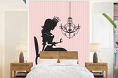 Illustration pour enfants de la silhouette d'une princesse sur une chaise 160x220 cm