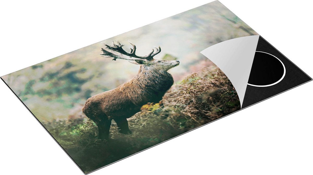 Chefcare Inductie Beschermer Hert in het Bos vanaf de Zijkant - 85x52 cm - Afdekplaat Inductie - Kookplaat Beschermer - Inductie Mat
