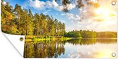 Tuinposter - Water - Bomen - Schutting decoratie - Natuur - Groen - Tuindecoratie - Tuin - 60x30 cm - Tuindoek - Buitenposter