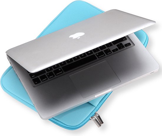 Housse pour ordinateur portable et Macbook avec compartiment supplémentaire pour tablette - 15,6 pouces - Turquoise