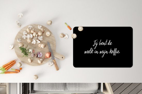 Set de table - Napperons en plastique - Tu es le lait dans mon café - Café - Citations - Dictons - Expresso - 45x30 cm - 6 pièces - Résistant à la chaleur - Antidérapant - Sous-couche - Amovible