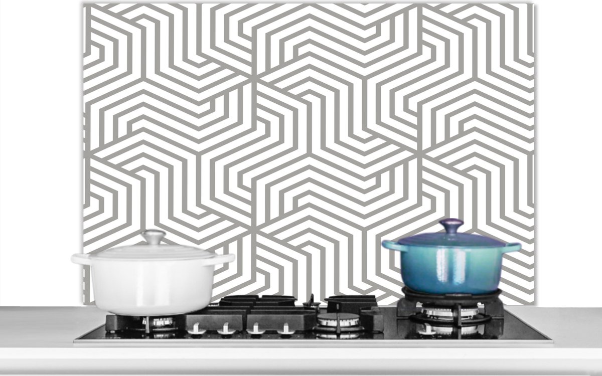 Spatwand - Achterwand keuken - Keuken - Design - Lijn - Geometrie - 100x65 cm