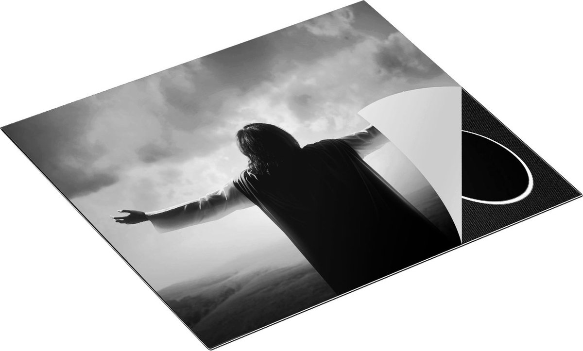 Chefcare Inductie Beschermer Jezus Christus aan het Bidden bij Zonsopgang - Zwart Wit - 60x52 cm - Afdekplaat Inductie - Kookplaat Beschermer - Inductie Mat