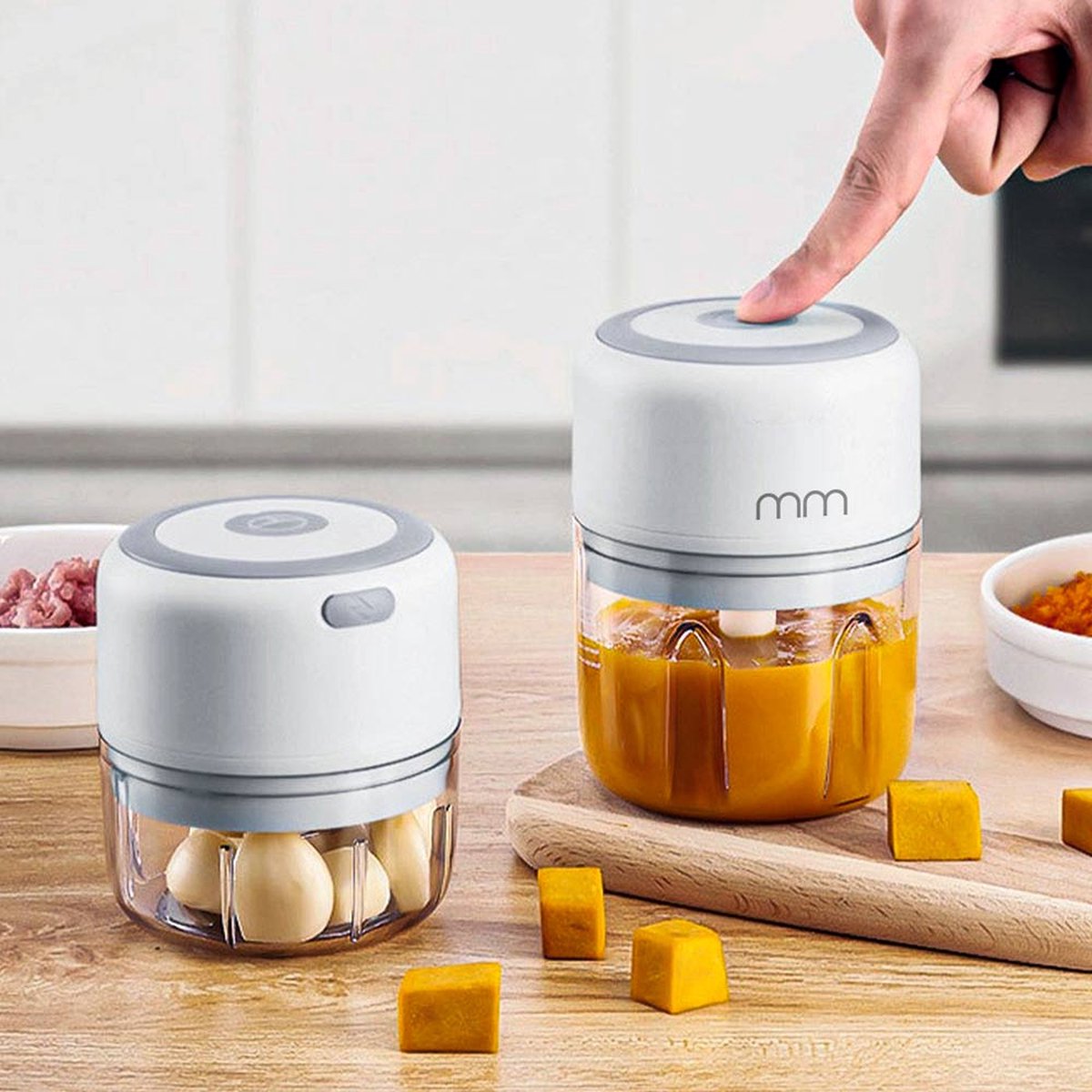 MikaMax Mini Food Processor - Keukenmachine - Hakmolen - Oplaadbaar – –... | bol.com