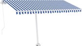 vidaXL Auvent autoportant extensible manuellement 400 x 300 cm Bleu et blanc