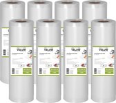 Veluw® Vacuümrollen - Vacumeerfolie - 20 x 600 cm - 8 Stuks - Vacuumzakken Voedsel - Sous Vide Zakken - Vacumeerzakken geschikt voor iedere Vacumeermachine - BPA-Vrij