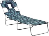 vidaXL Chaise longue pliante avec vidaXL de feuille d'oreiller en acier