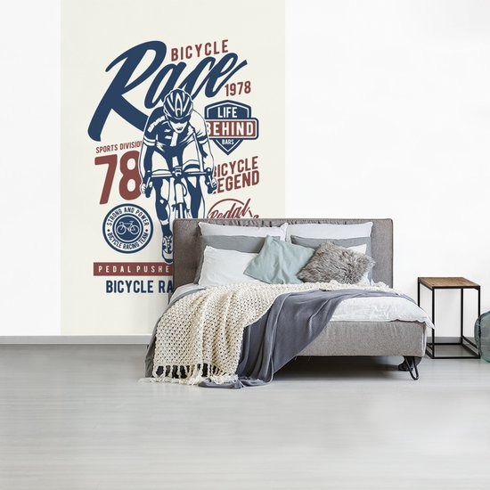 Papier Peint - Papiers Papier peint photo Cyclisme - Bicyclette - Vintage - Largeur 200 cm x Hauteur 300 cm