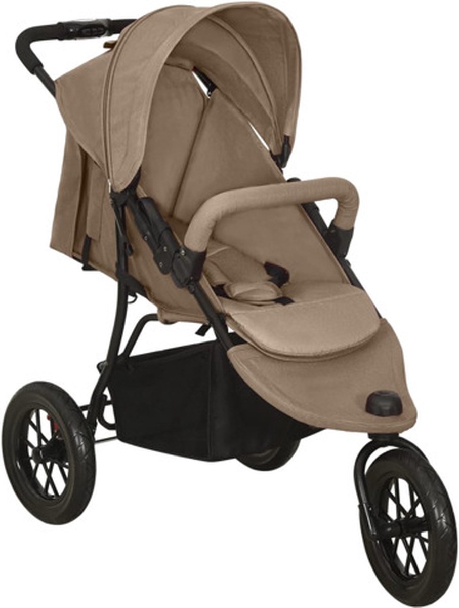 vidaXL Kinderwagen staal taupe