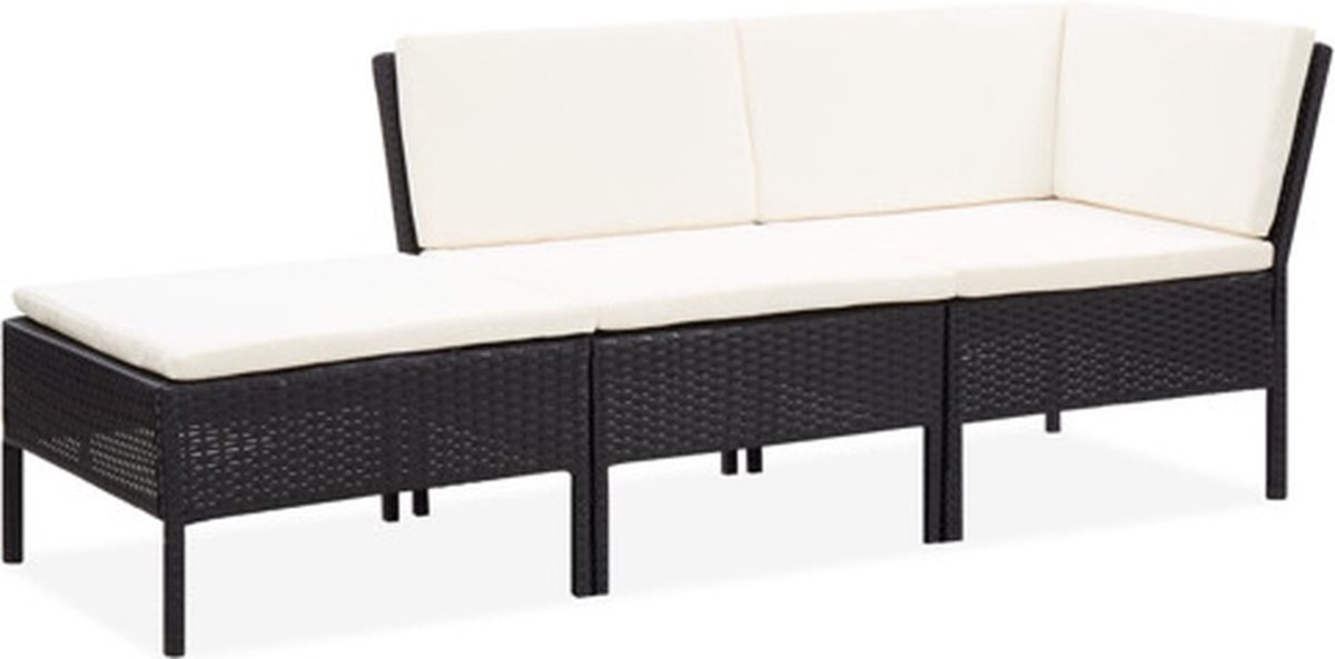 Vidaxl Tuin Loungeset Zwart Tuinbank
