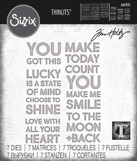 Sizzix Thinlits Die texte gras