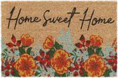 Relaxdays deurmat kokos - voetmat 60 x 40 cm - weerbestendig - Home Sweet Home
