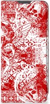 Book Style Case OnePlus 10 Pro Smart Cover Angel Skull Red