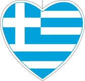 3x Hangdecoratie hart Griekenland14 cm - Griekse vlag EK/WK landen versiering