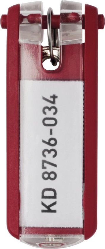 Durable Sleutelhanger 195703 KEY CLIP - 1957 Rood 6 stuk(s)