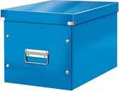 Leitz WOW Click & Store Cube Grote Kartonnen Opbergdoos met Deksel - 32 x 31 x 36 cm (BxHxD) - Blauw