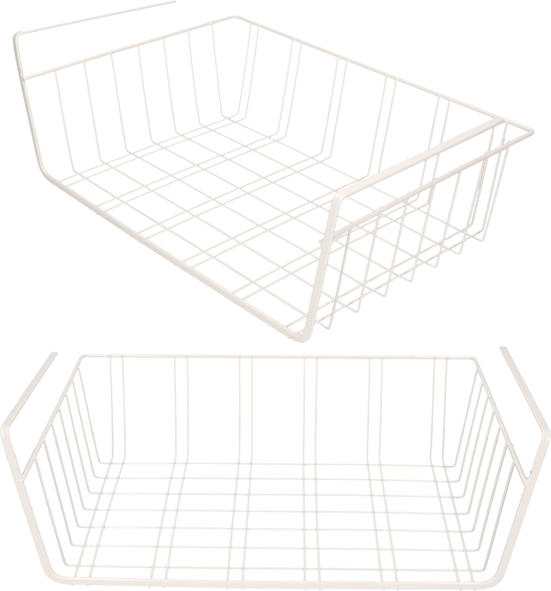 Pakket van 6x stuks kast opberg/opruim mandje van staal 40 X 27 CM