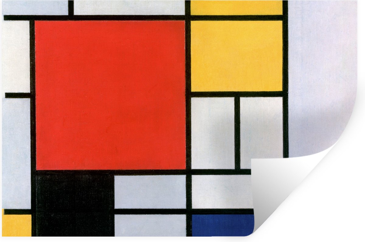 Muurstickers - Sticker Folie - Kunst - Mondriaan - Oude meesters - Compositie 2 - 30x20 cm