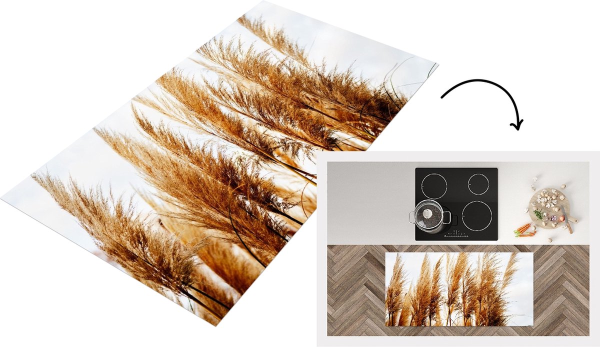 Keukenloper - Loper keuken - Pampasgras - Zon - Gras - 120x60 cm - Keukenloper vinyl
