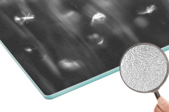 Planche à découper en Verres - 28x20 - Pissenlit - Zwart - Wit - Végétal - Planches à Planches à découper en Glas