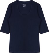 Claesen's® - Dames 3/4 Sleeve R-Neck T-Shirt - Donkerblauw - 95% Katoen - 5% Lycra