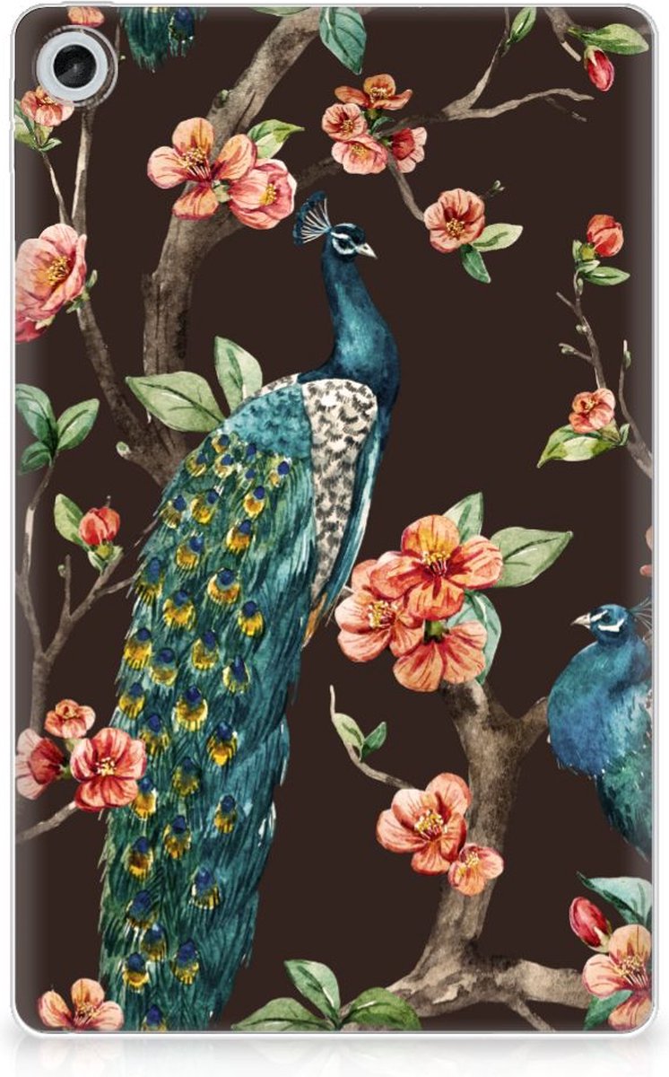 Lenovo Tab M10 Plus (3e generatie) Back Case Pauw met Bloemen