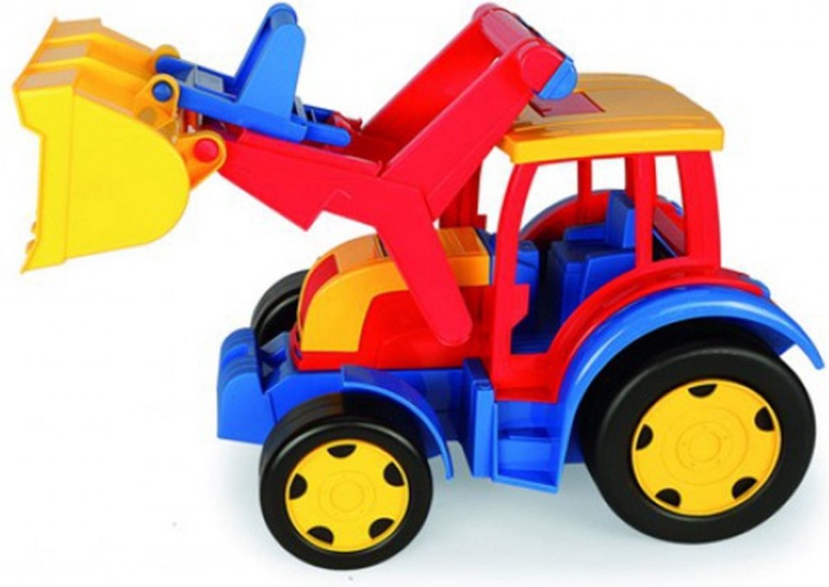 Wader Gigant Tractor 60cm - Sterk Kunststof, Belastbaar tot 100kg, Met Beweegbare Shovel