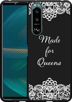 Sony Xperia 5 III Hoesje Zwart Made for queens Designed by Cazy