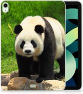 Hoesje iPad Air (2020/2022) 10.9 inch Tablethoes Kinderen Panda met transparant zijkanten