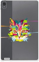 Hoes Lenovo Tab P11 | P11 Plus Tablet Siliconen Backcover Cat Color met transparant zijkanten